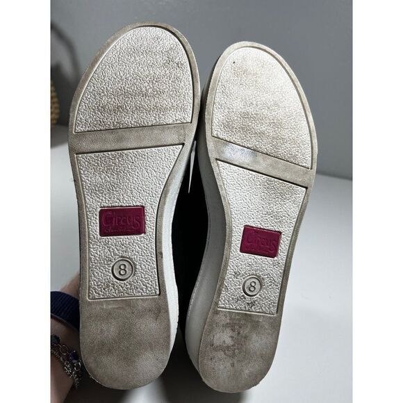 Sam Edelman Circus Suede Pom Pom Sneaker Shoes. Black. Size 8 - Picture 7 of 10